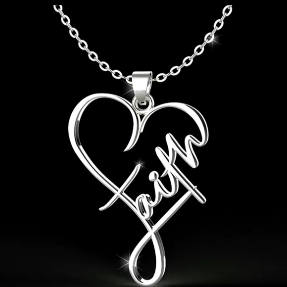 Jewelry - New stainless steel heart Faith necklace